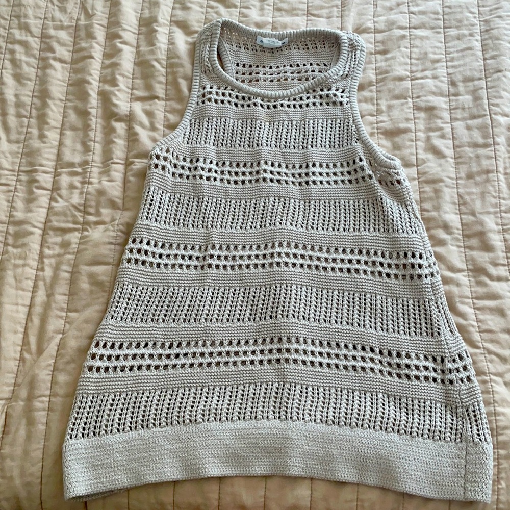 Club Monaco crochet knit tank, will fit size XS-M